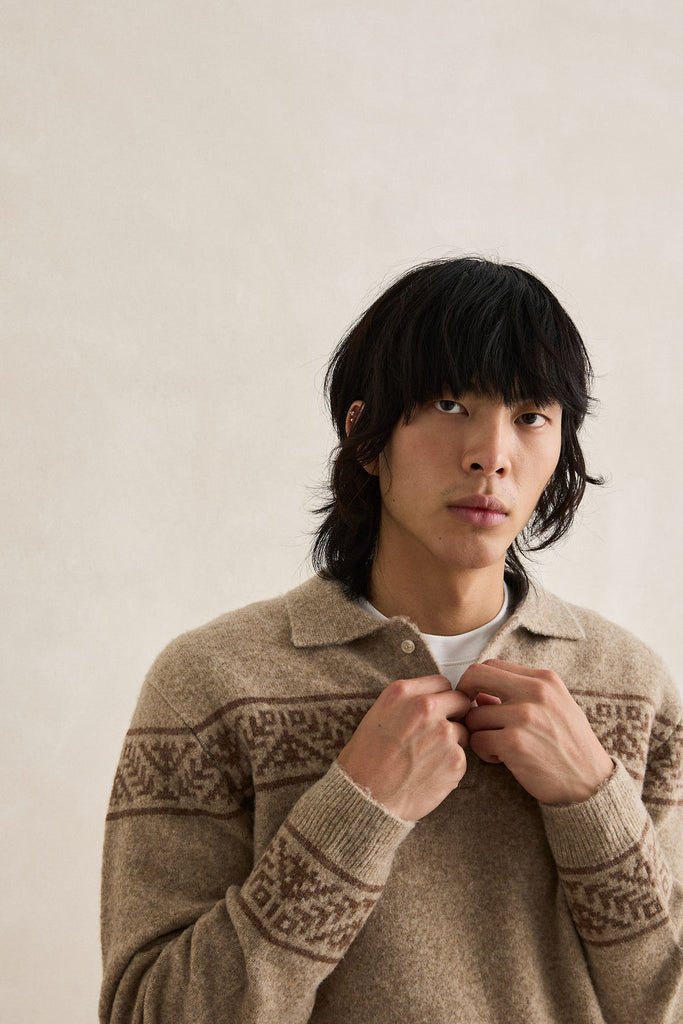 Rhythm Mens Shirt Longreach Jaquard Knit