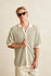 Rhythm Mens Knit Hi Lo Knit Button Up