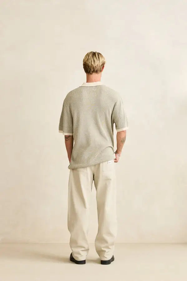 Rhythm Mens Knit Hi Lo Knit Button Up