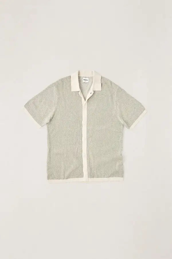 Rhythm Mens Knit Hi Lo Knit Button Up
