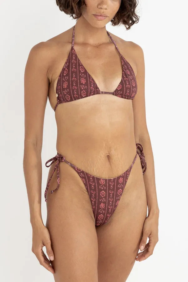 Rhythm Womens Bikini Top Vintage Floral Slide Tri