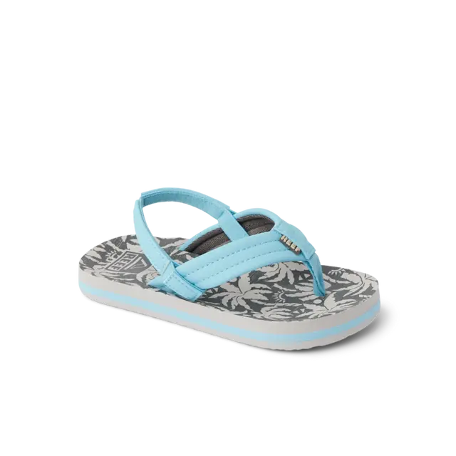 Reef Kids Sandals Little Ahi Light Blue Palm