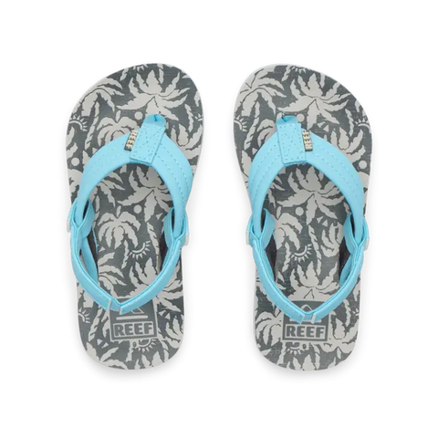 Reef Kids Sandals Little Ahi Light Blue Palm