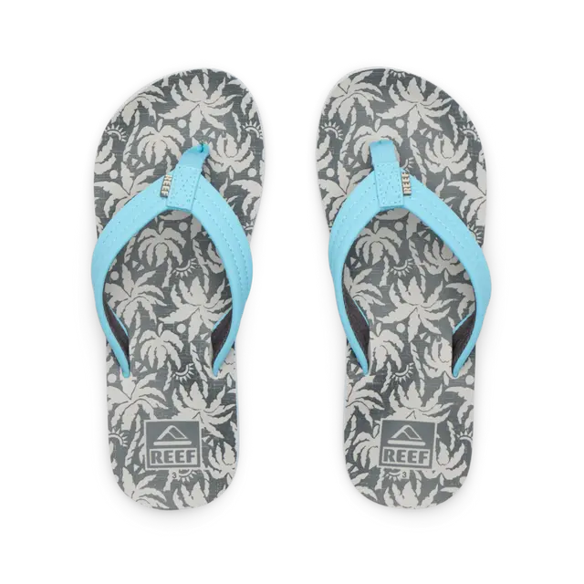 Reef Kids Sandals Kids Ahi Light Blue Palm