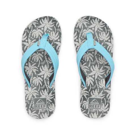 Reef Kids Sandals Kids Ahi Light Blue Palm
