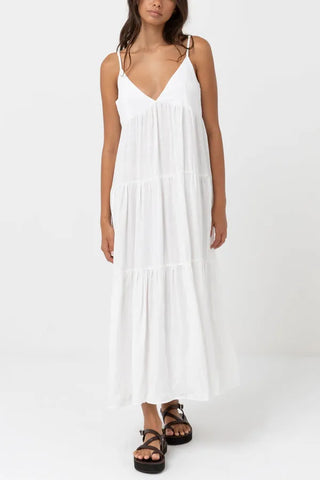 Rhythm Womens Dress Classic Tiered Midi