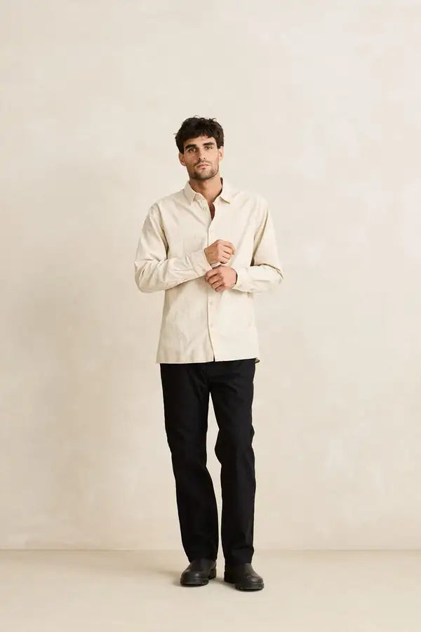 Rhythm Mens Shirt Classic LS Linen