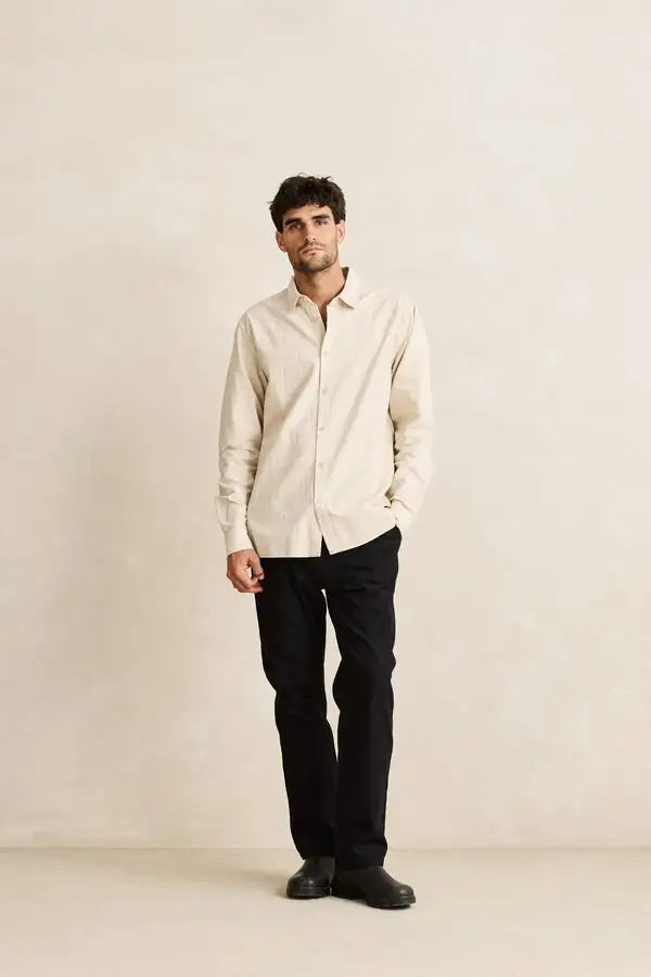 Rhythm Mens Shirt Classic LS Linen