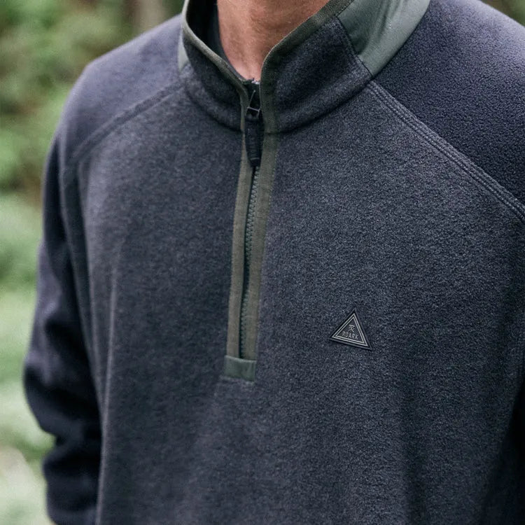 Roark Revival Mens Sweatshirt Campover Fleece Mock Hoodie