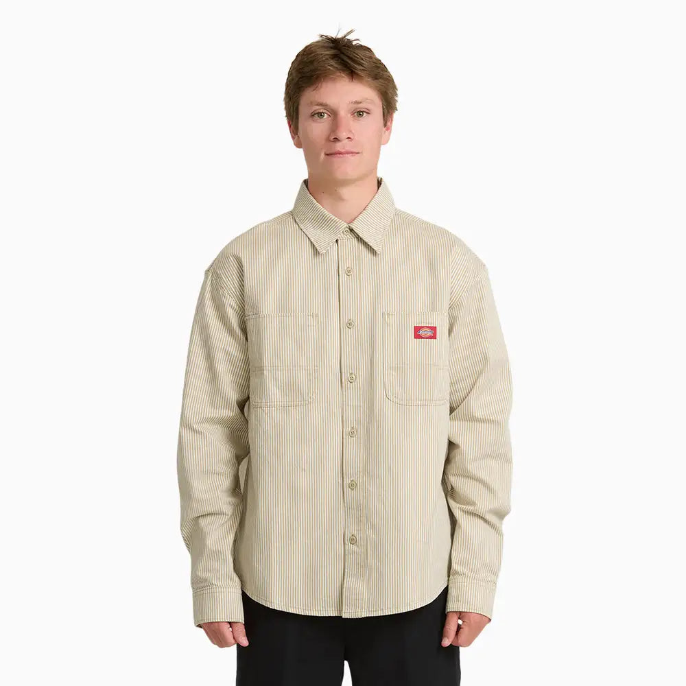 Dickies Mens Shirt Hickory Long Sleeve Work Shirt