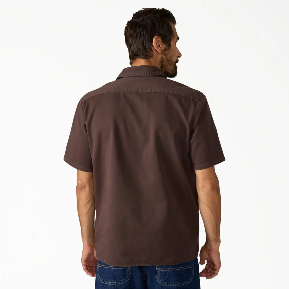 Dickies Mens Woven Worn In Solid Work Shirt