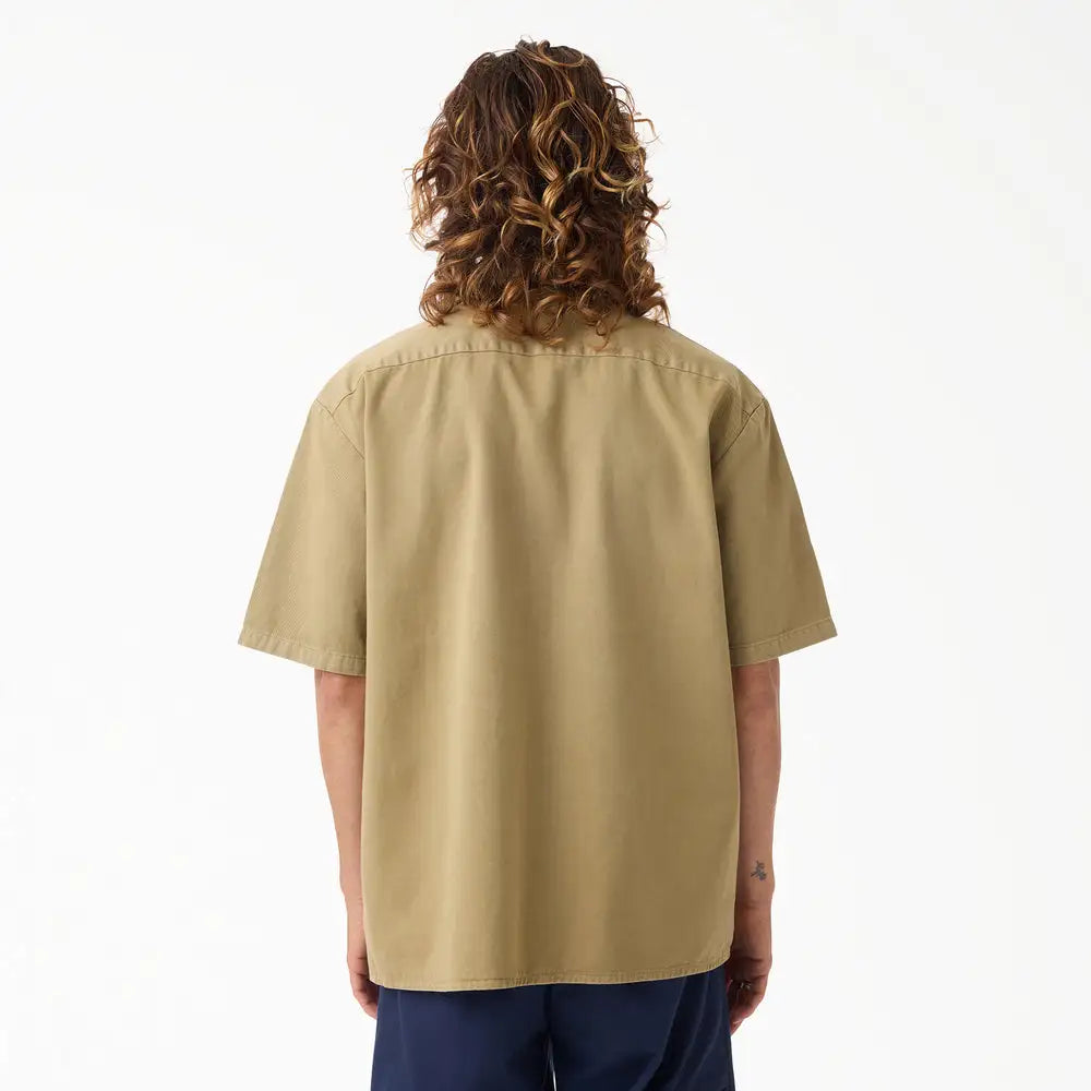 Dickies Mens Woven Worn In Solid Work Shirt