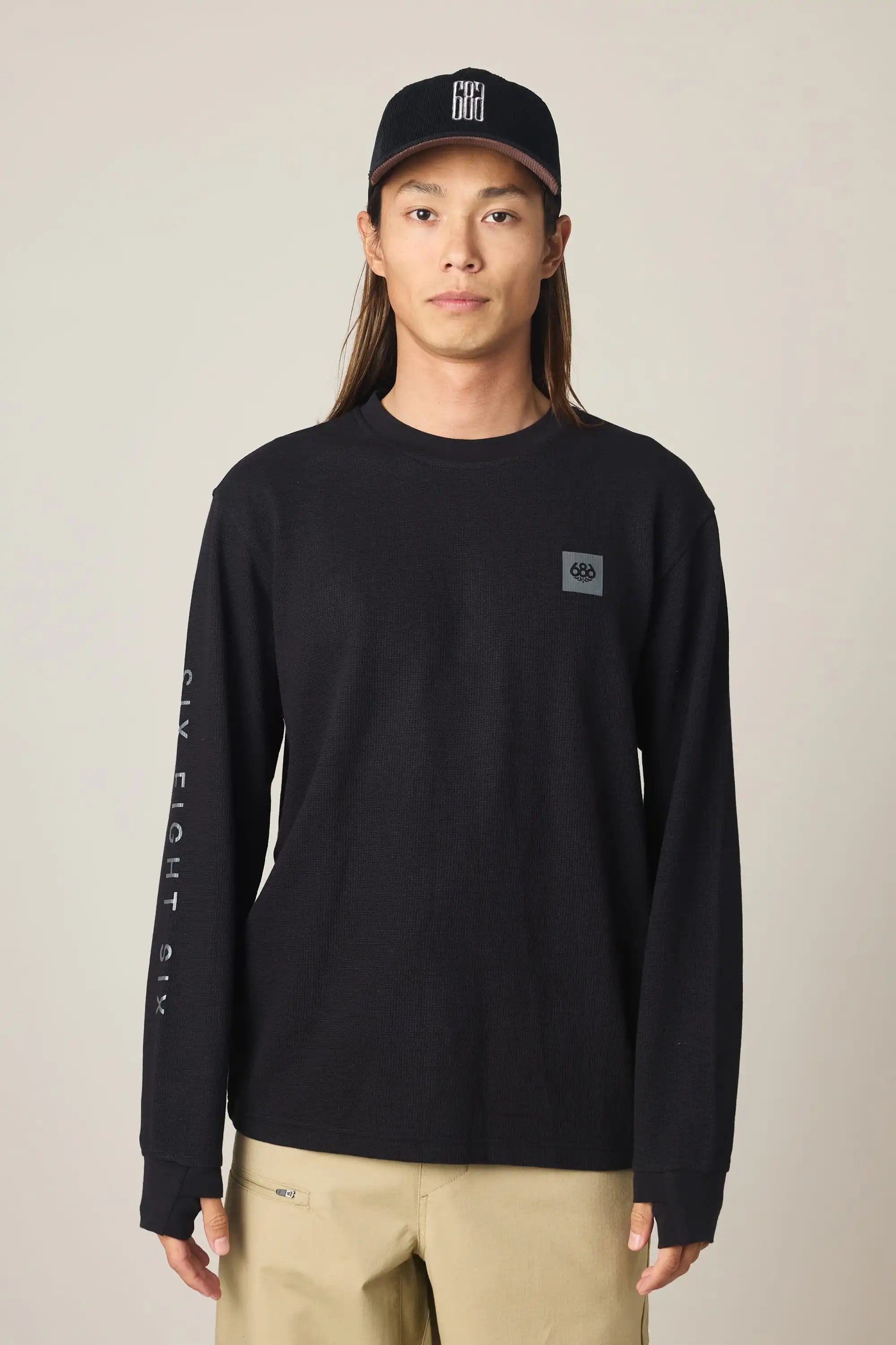 686 Mens Shirt Let's Chill Waffle LS Crew