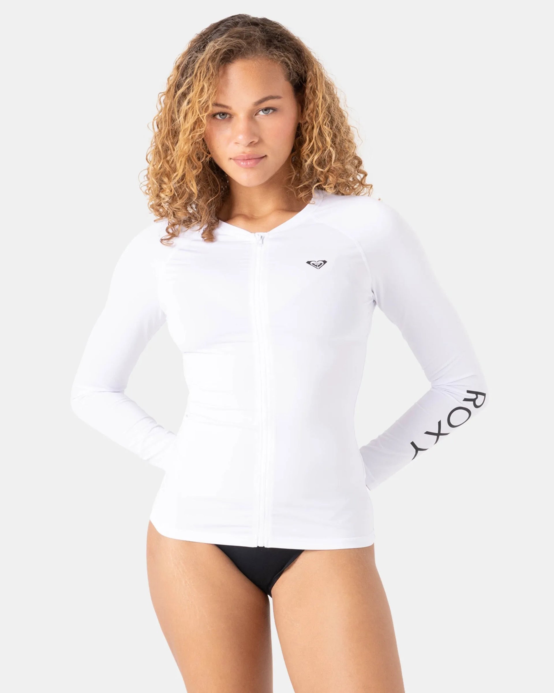 ROXY レディース　ウェア Roxy Womens Rashguard New Essentials Long Sleeve Zipped Lycra
