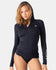 Roxy Womens Rashguard New Essentials Long Sleeve Hoodie Zipped