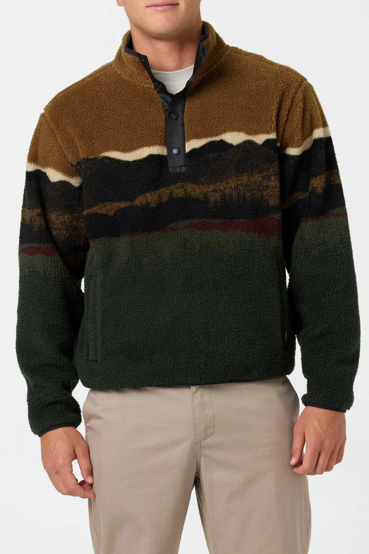 Oneill Mens Jacket Crestline Hi Pile Half Snap