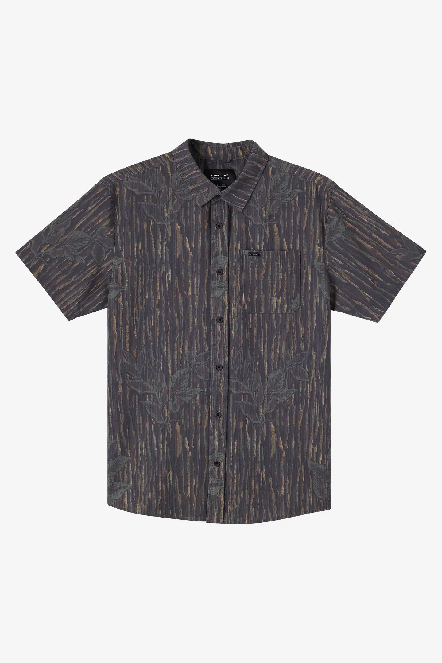 Oneill Mens Woven TRVLR Perforated Print Standard Shirt