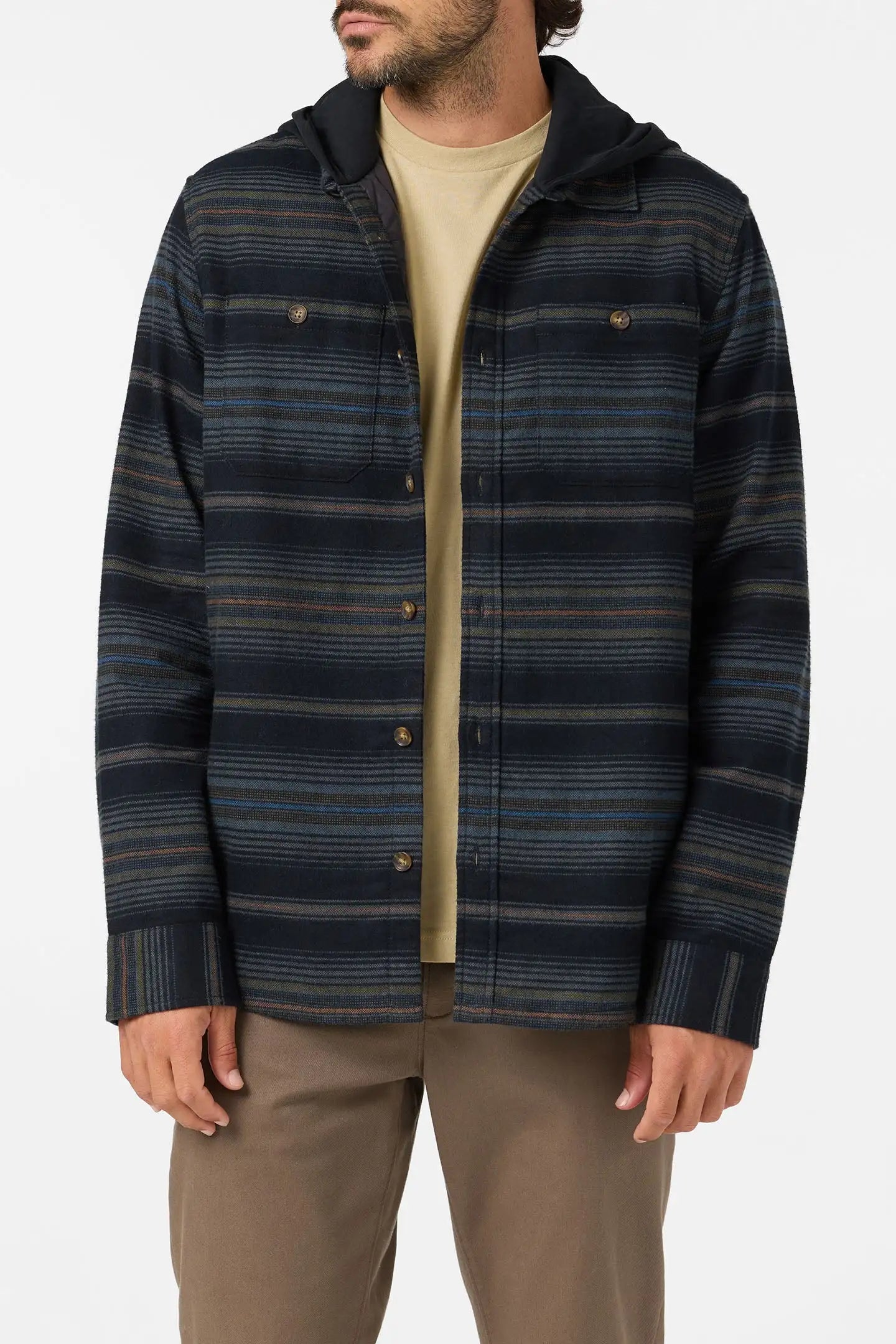 Oneill Mens Shirt Hooded Lined Flannel