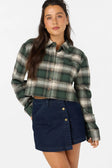 Oneill Womens Shirt Pippa Sleeve Crop Flannel