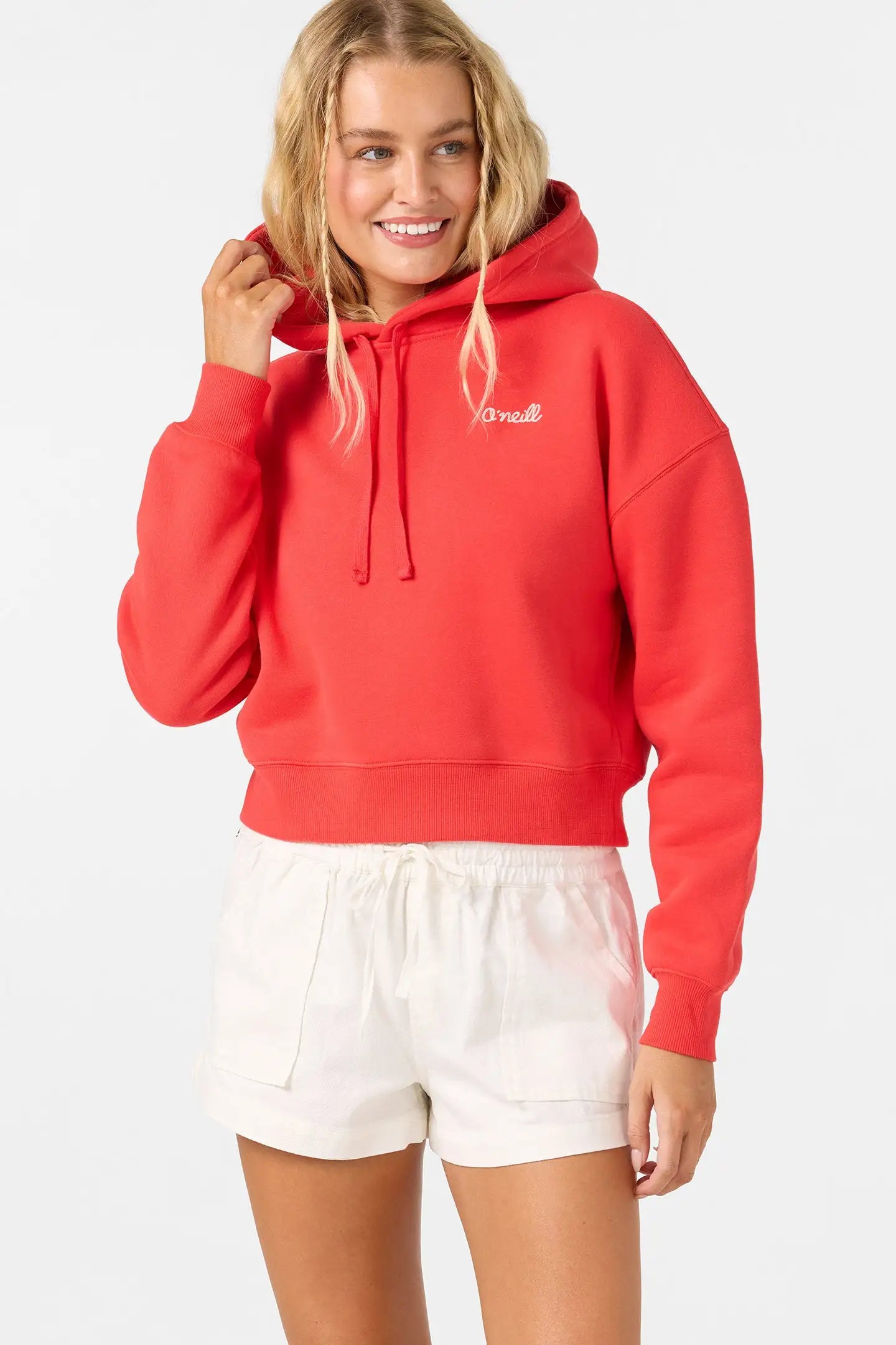 Oneill Womens Sweatshirt Arden Cropped Hoodie Pullover Fleece