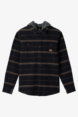 Oneill Mens Shirt Landmarked Stripe Hooded Flannel
