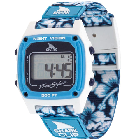 Freestyle Watch Shark Clip Blue Hibiscus