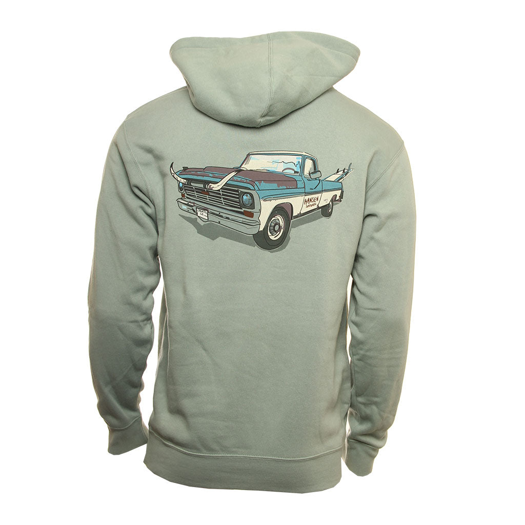 Hansen Mens Sweatshirt Coastal Cowboy Truck Hoody