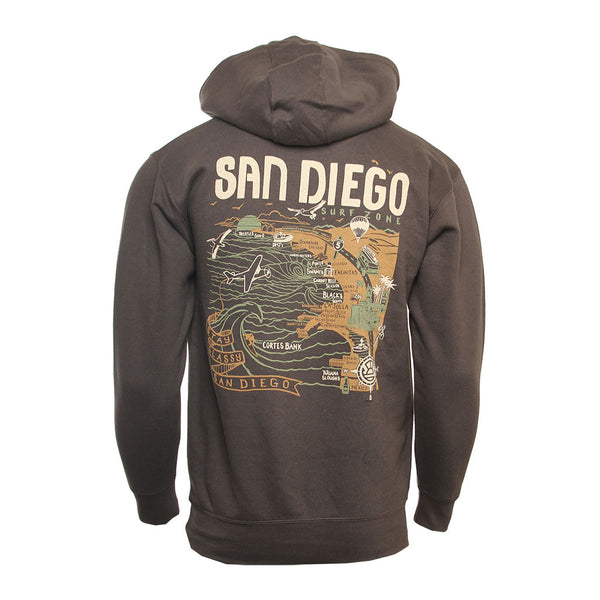 Hansen Mens Sweatshirt San Diego Map Hoody