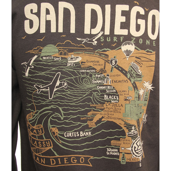 Hansen Mens Sweatshirt San Diego Map Hoody