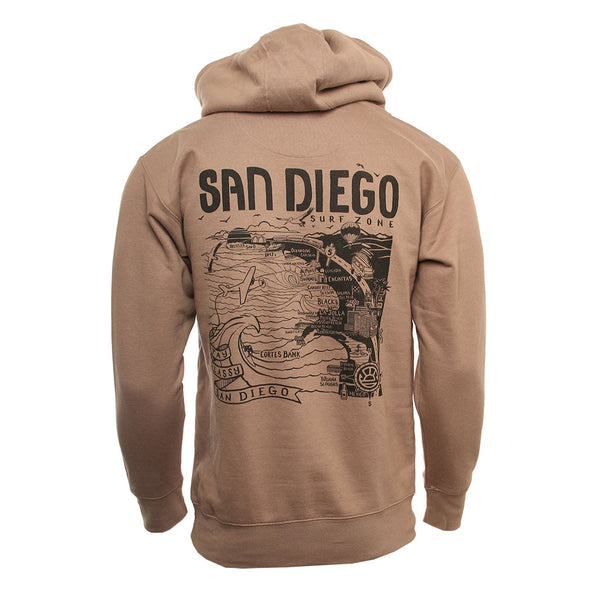 Hansen Mens Sweatshirt San Diego Map Hoody