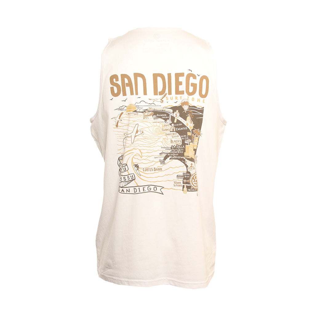 Hansen Mens Tank Top SD Map – Hansen Surfboards