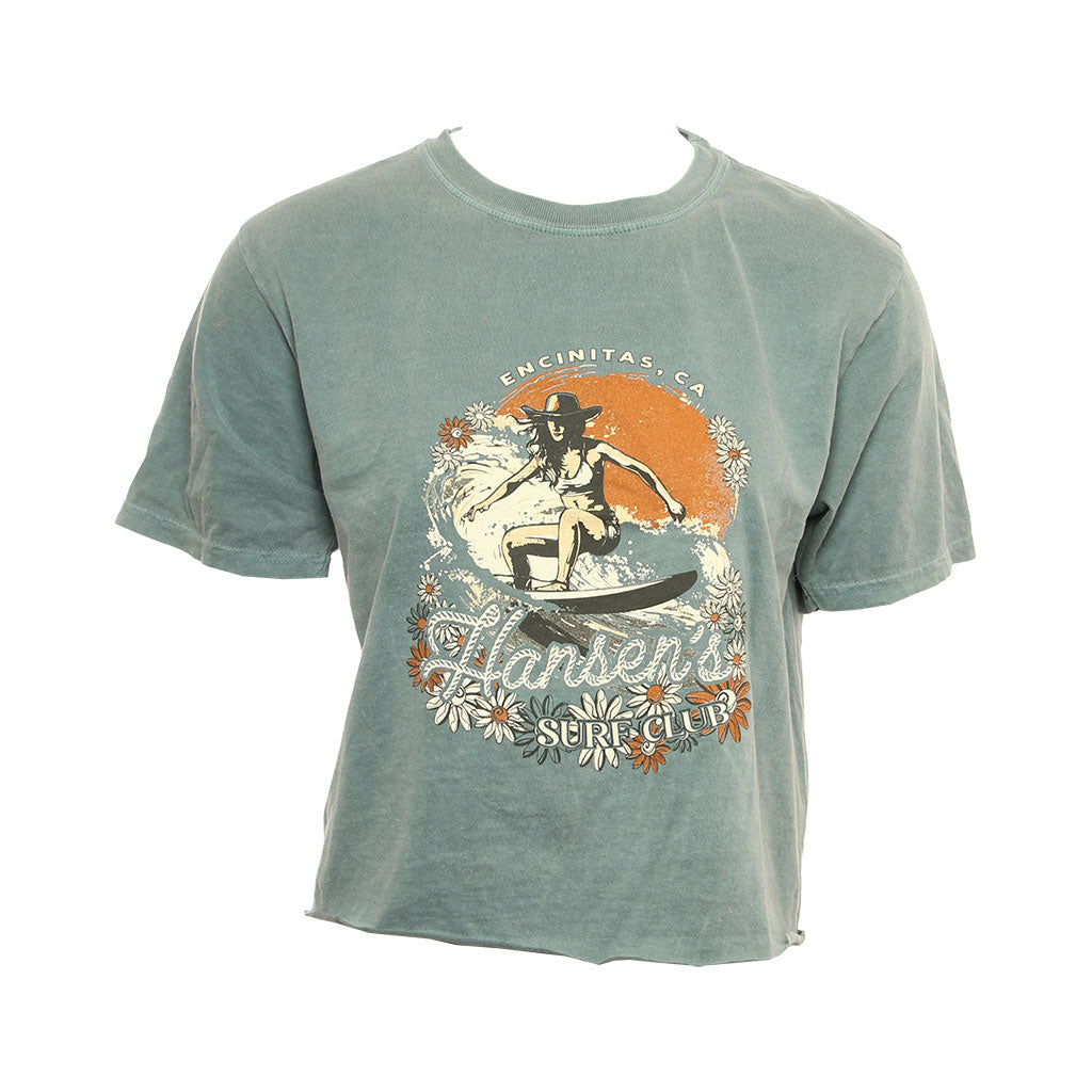 Hansen Womens Shirt Here I Am Surfer Cowgirl Crop