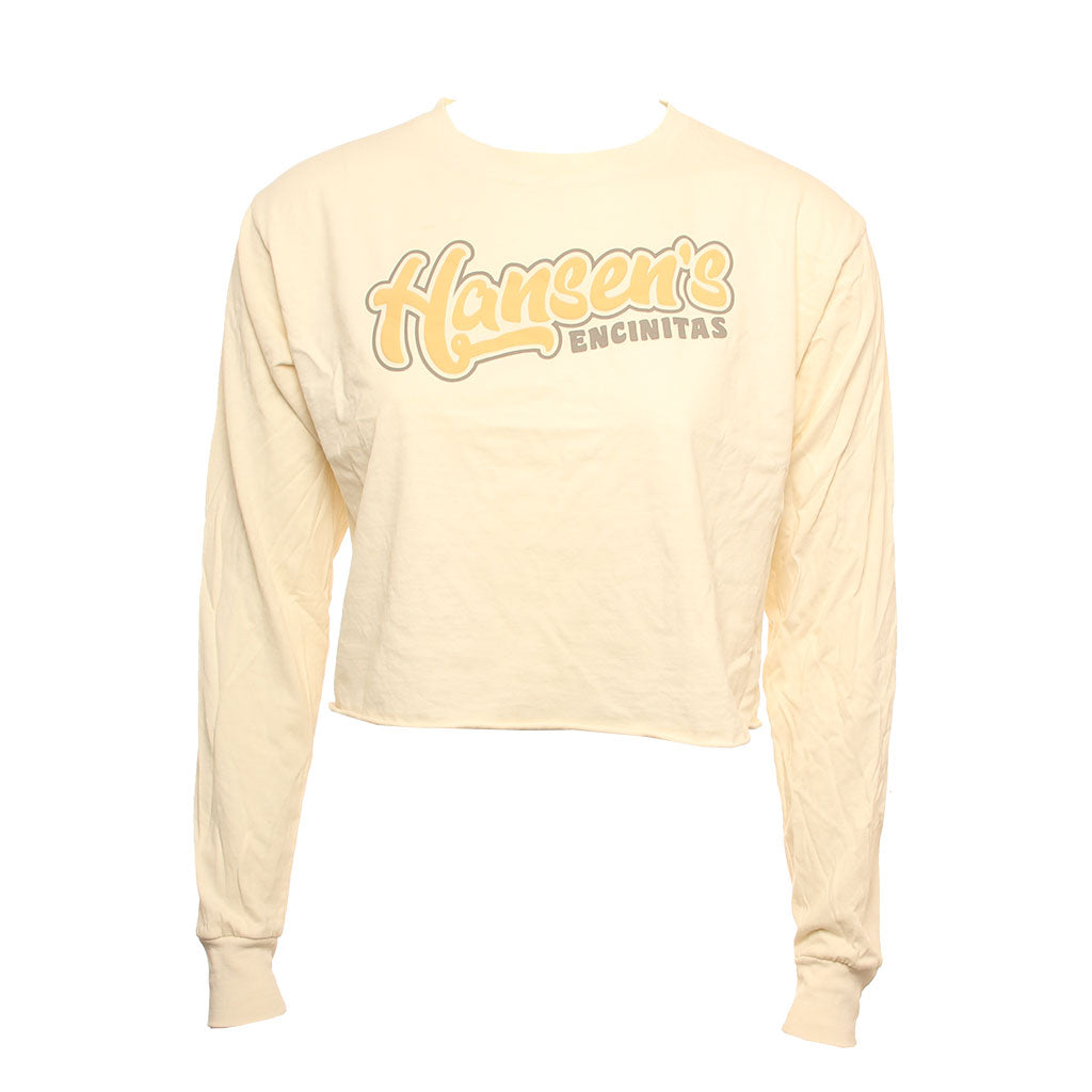 Hansen Womens Shirt Offset Thrift Shop Long Sleeve Crop