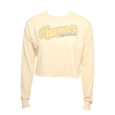 Hansen Womens Shirt Offset Thrift Shop Long Sleeve Crop