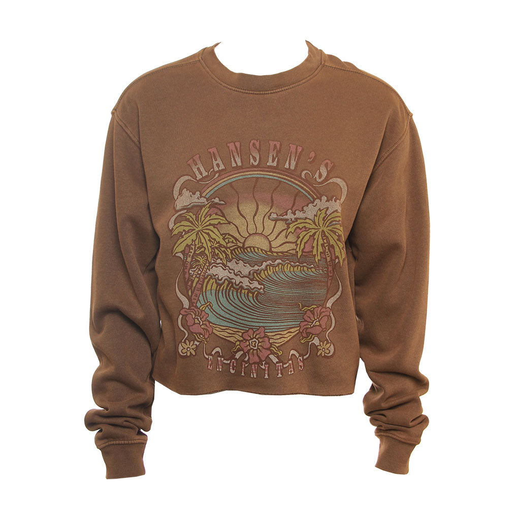 Hansen Womens Sweatshirt Cessity Wave Palm Sun Crew