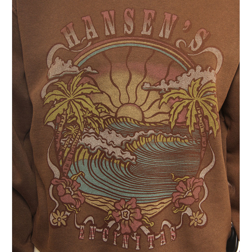 Hansen Womens Sweatshirt Cessity Wave Palm Sun Crew