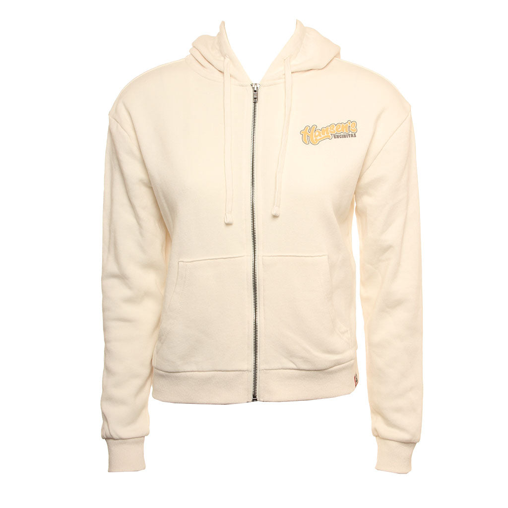 Hansen Womens Sweatshirt Offset Puff Zip Hoodie