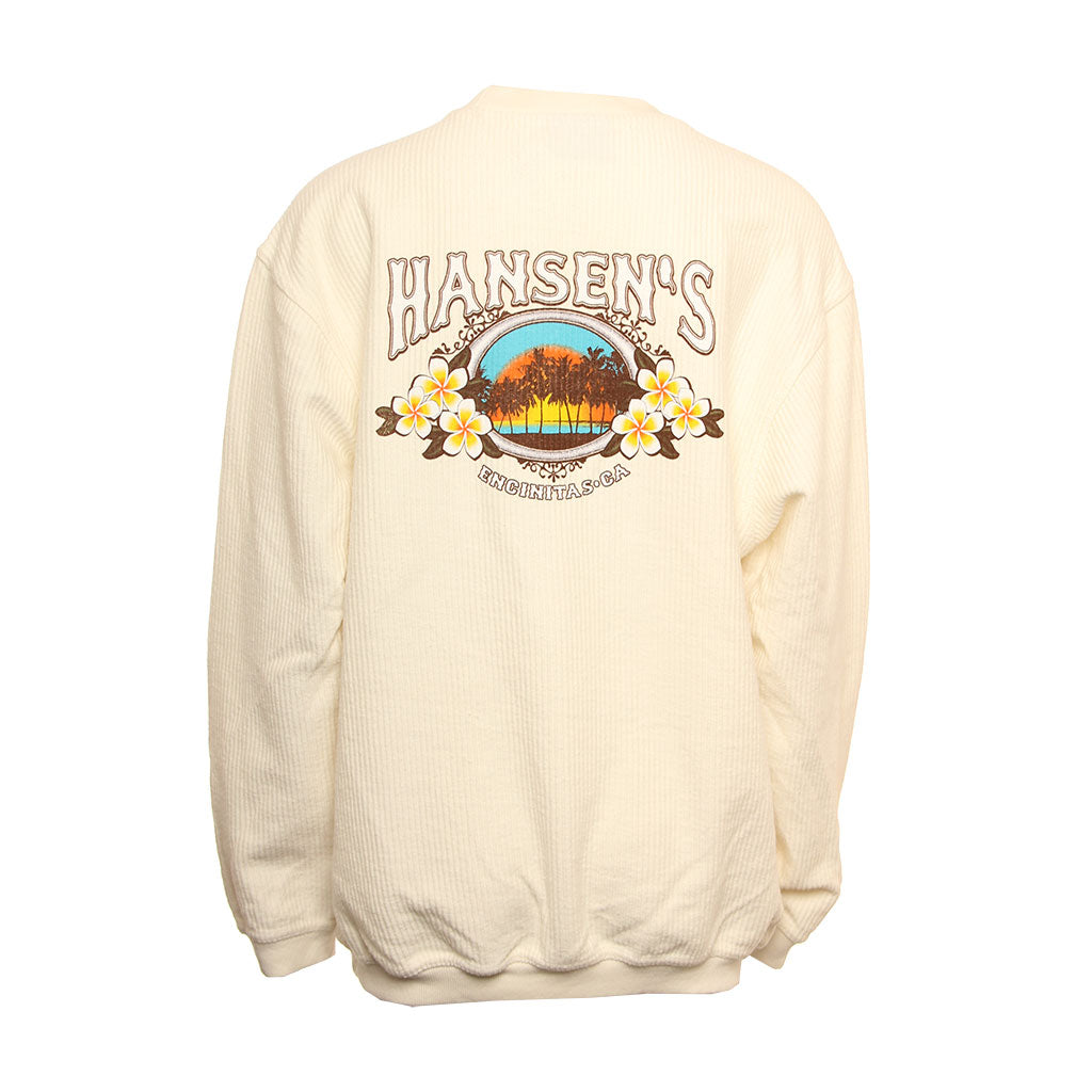 Hansen Womens Sweatshirt Paradise Palms Corded Crew