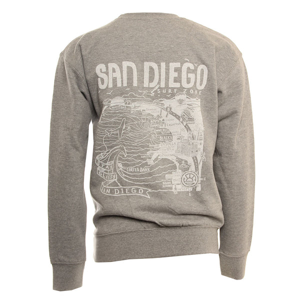 Hansen Womens Sweatshirt San Diego Map Crew