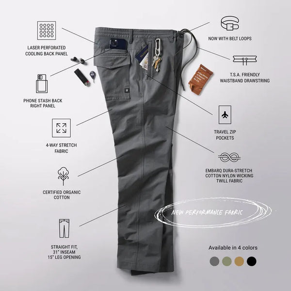 Roark Revival Mens Pants Layover Pro Traveler