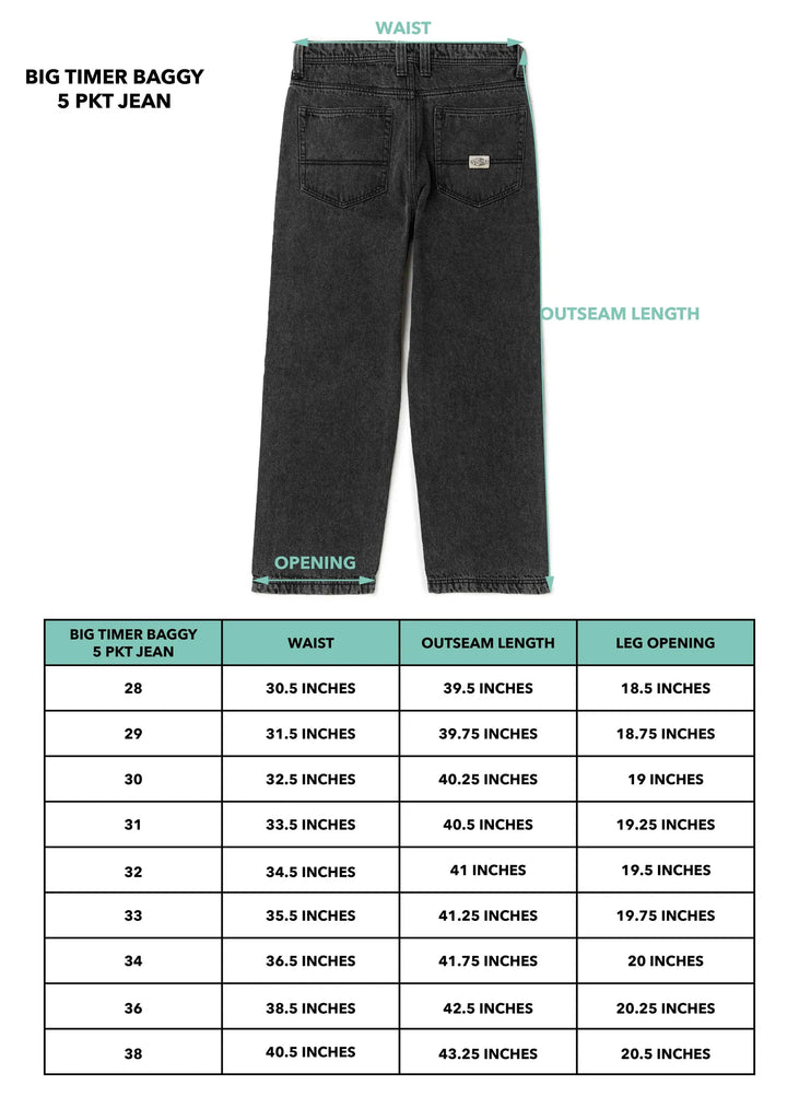 Vissla Mens Pants Big Timer Baggy 5 Pocket Jean