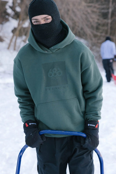 686 Mens Snow Layers Knockout Logo Premium Heavyweight Pullover Hoody