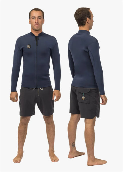 Vissla Mens Wetsuit Jacket Solid Sets 2mm Front Zip
