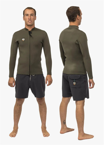 Vissla Mens Wetsuit Jacket Solid Sets 2mm Front Zip