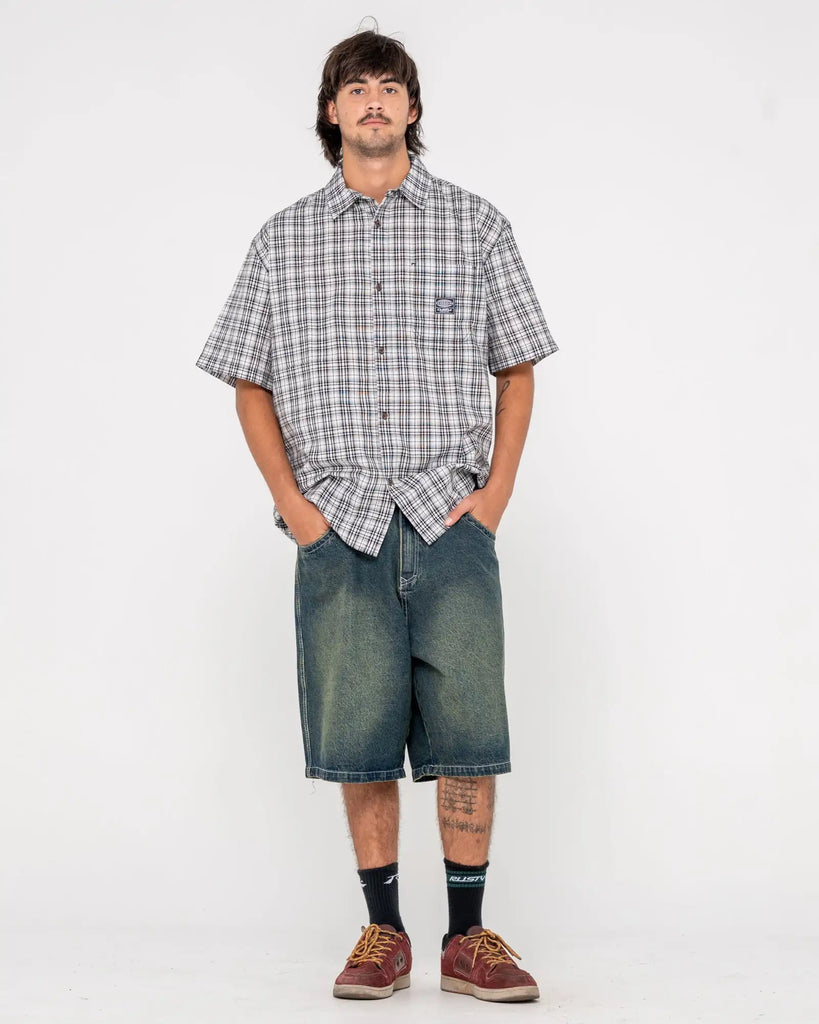 Rusty Mens Woven Worldwide Curved Hem