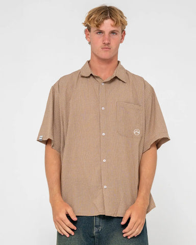 Rusty Mens Woven Hoodus Check
