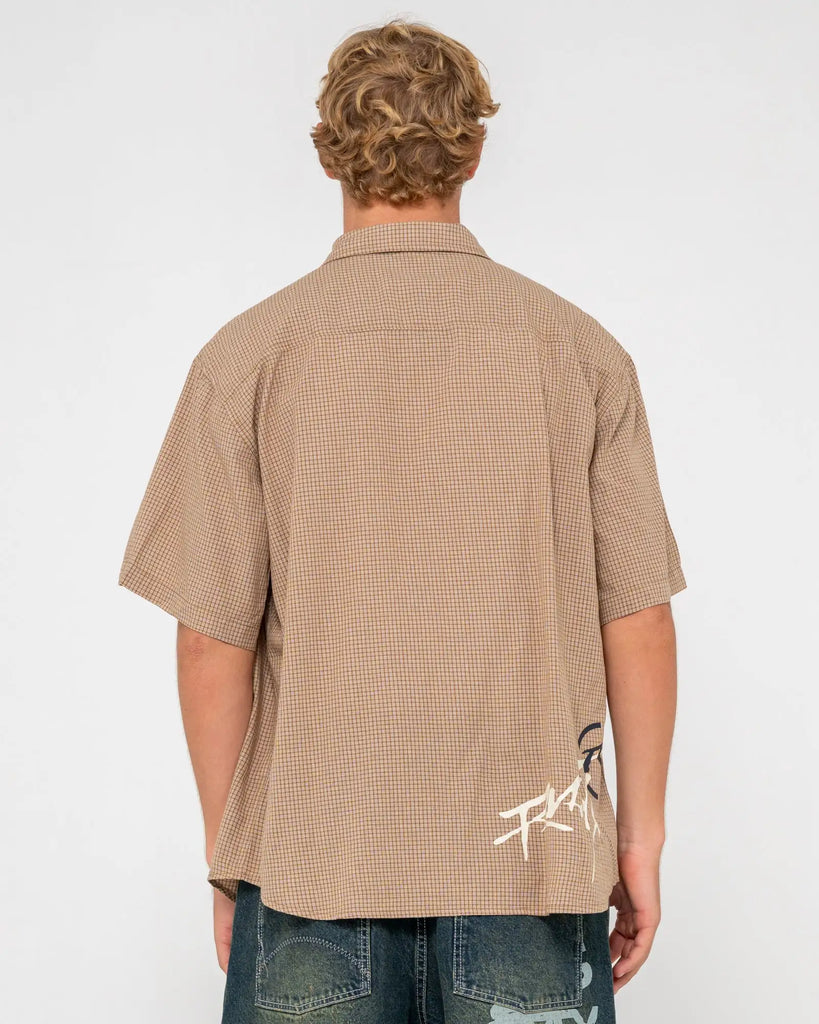 Rusty Mens Woven Hoodus Check