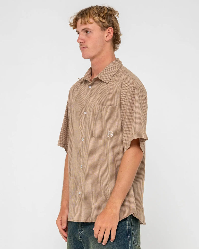 Rusty Mens Woven Hoodus Check