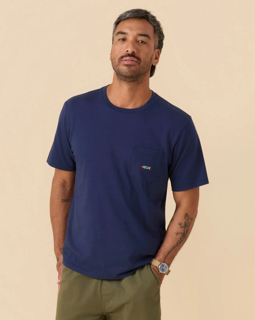 Outerknown Mens Shirt Journey Fish Pocket Tee
