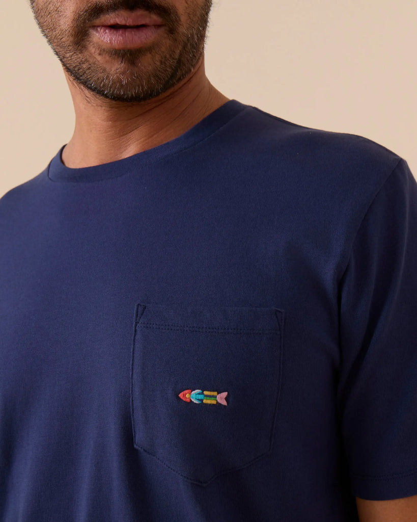 Outerknown Mens Shirt Journey Fish Pocket Tee